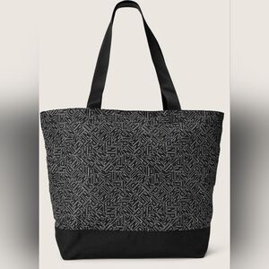 PINK Victoria's Secret Black Tote with Geometric Design